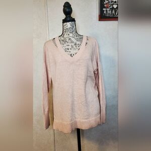 LOFT Shoulder/Neck Cutout V-NECK Peach Size:M